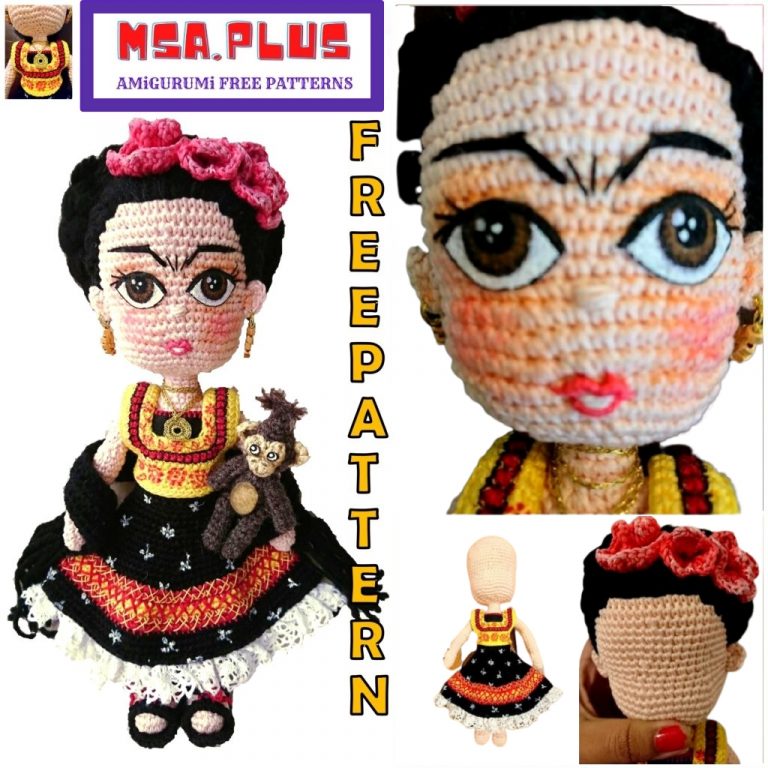 Frida Kahlo Doll Amigurumi Free Crochet Pattern