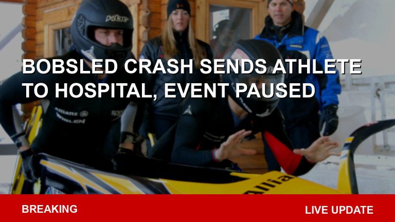 Bobsled crash sends athlete to hospital, event paused for safety